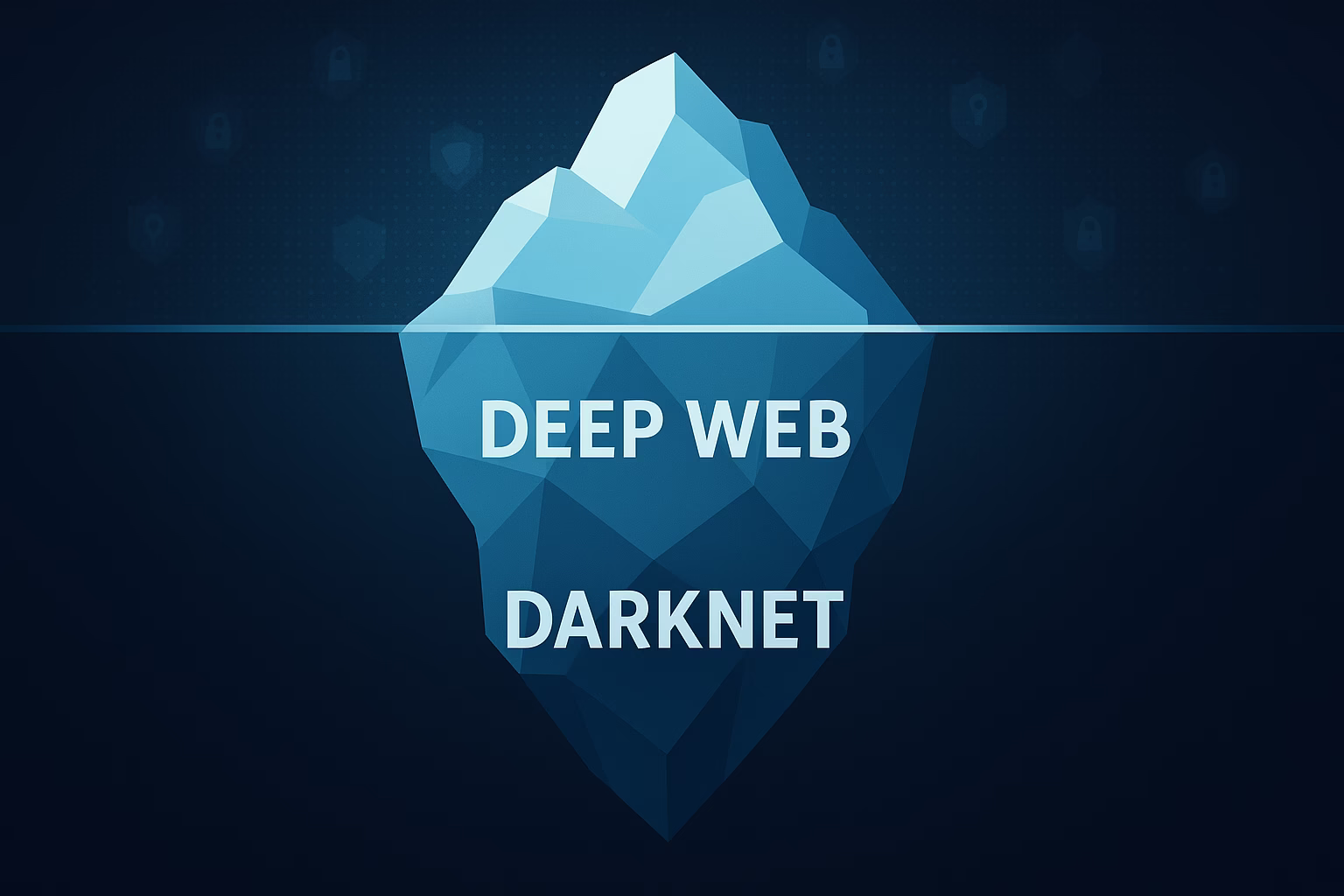 Ciemny pokój z komputerem podświetlonym zielonym i niebieskim światłem, symbolizujący anonimowość darknetu.